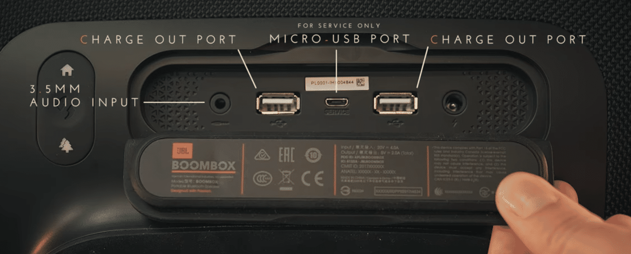 Back port JBL Boombox Back port JBL Boombox