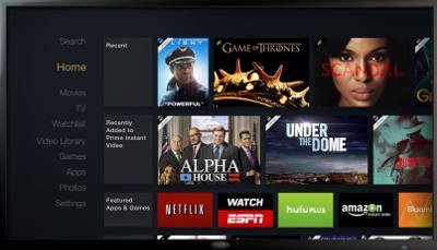 Amazon Fire TV Home screen