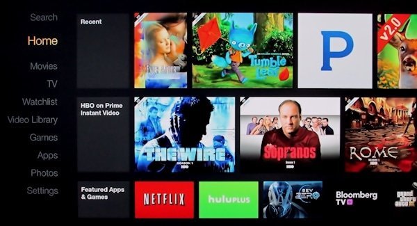 Amazon Fire TV Home screen