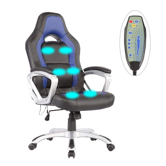 Race Car Heated Massage Office Chair Executive Gaming Chair