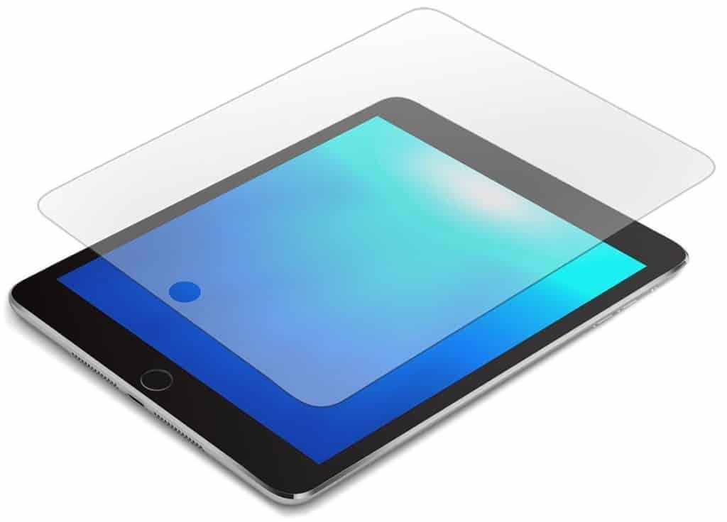 iPad with glass screen protector