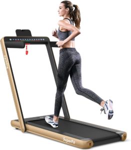 Goplus 2 in 1 Folding Treadmill with Dual Display